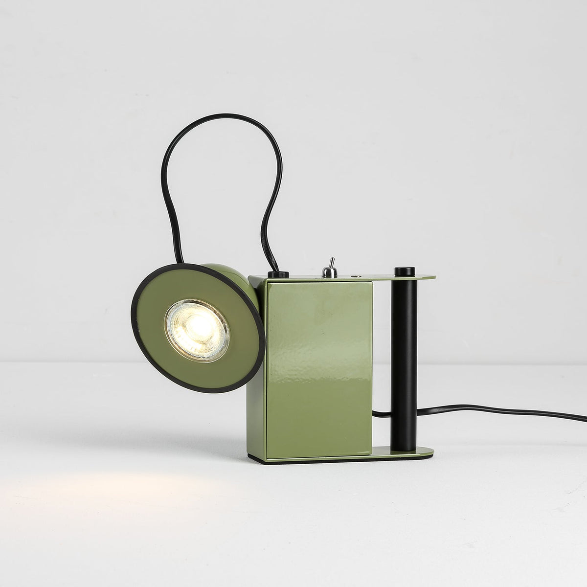 Minibox Table Lamp - Playful Metallic Task Light with Magnetic Head