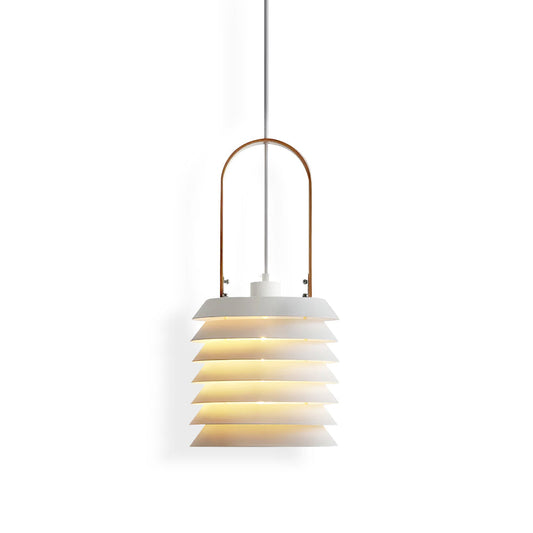 Minimalist Lantern Pendant Lamp - Honeycomb Tiered Metal Disc Light