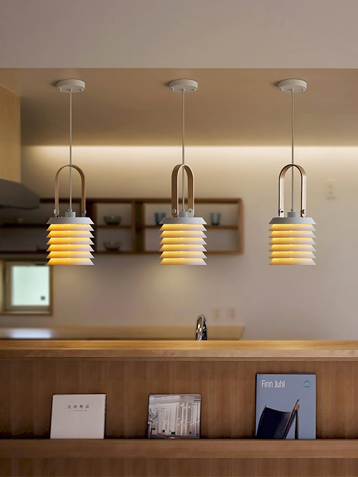 Minimalist Lantern Pendant Lamp - Honeycomb Tiered Metal Disc Light
