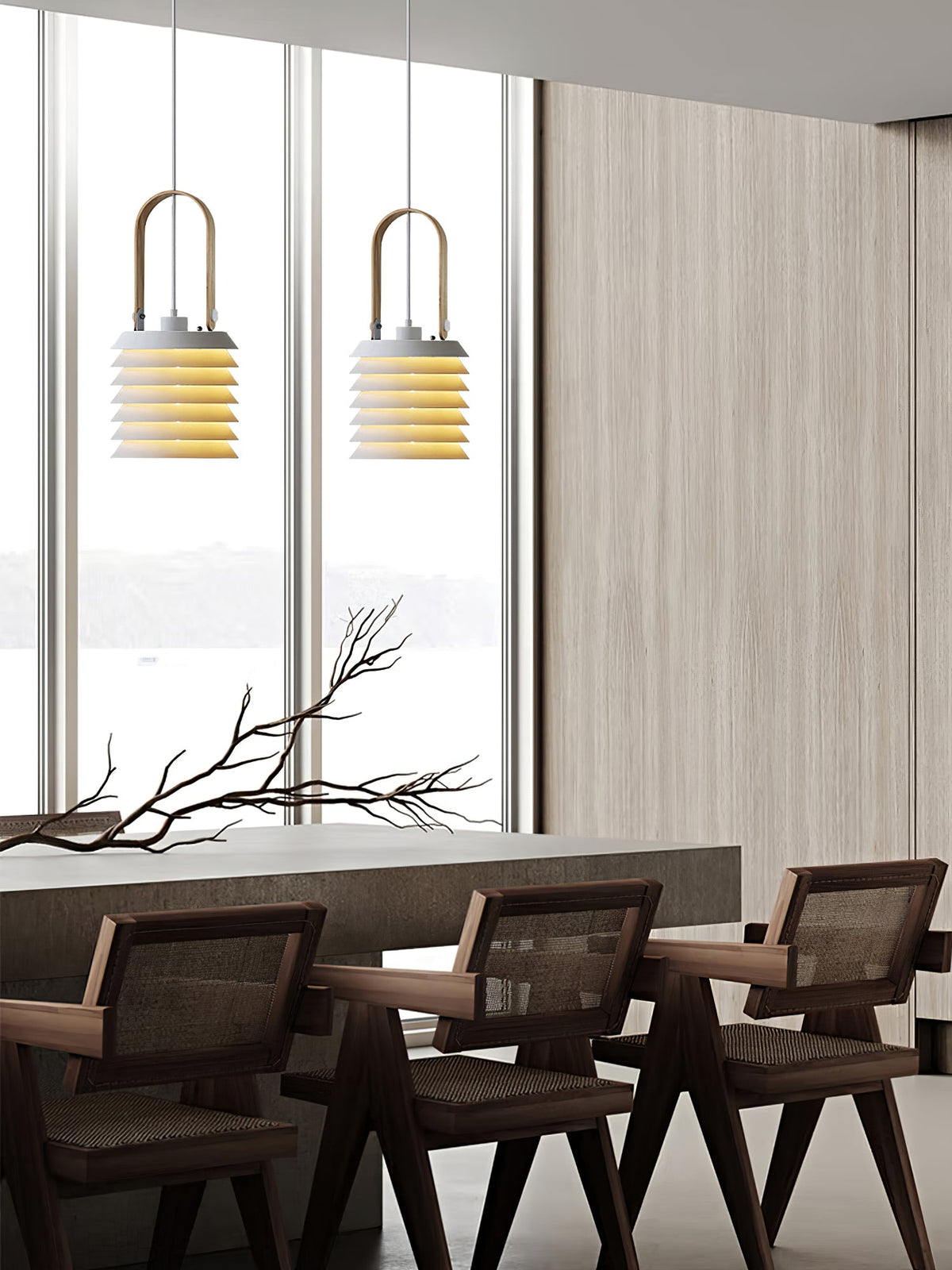 Minimalist Lantern Pendant Lamp - Honeycomb Tiered Metal Disc Light