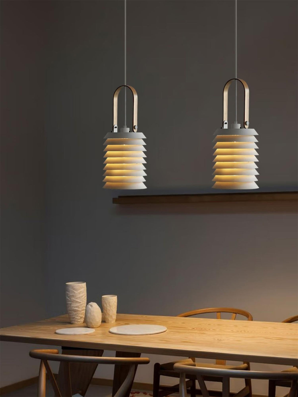 Minimalist Lantern Pendant Lamp - Honeycomb Tiered Metal Disc Light