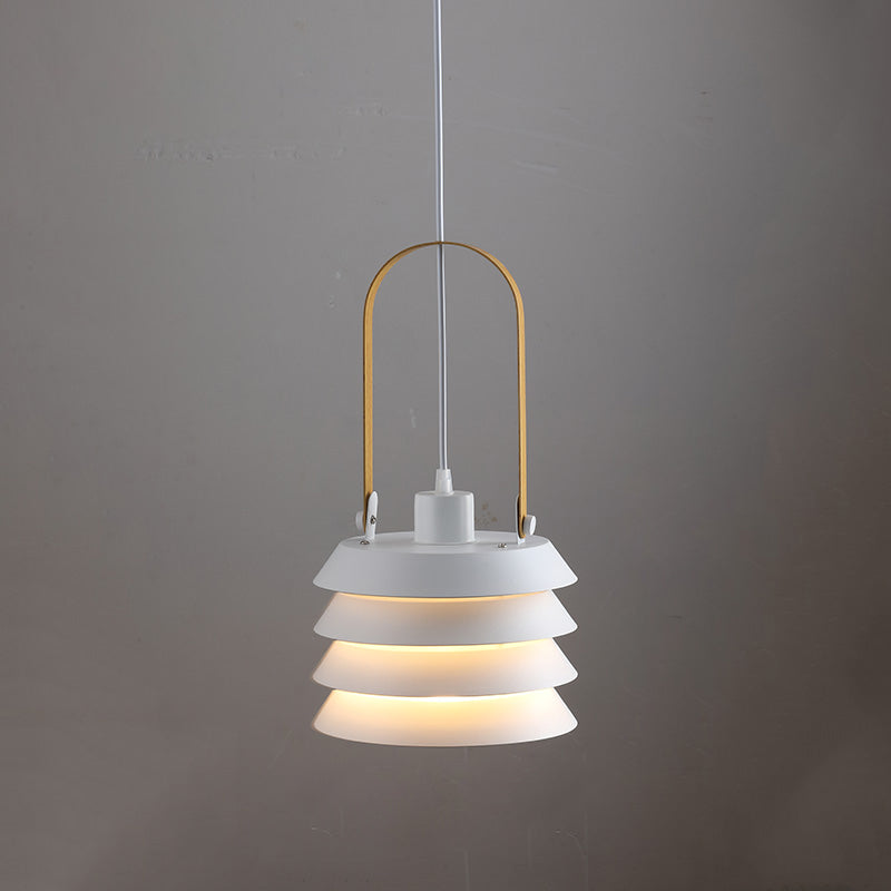 Minimalist Lantern Pendant Lamp - Honeycomb Tiered Metal Disc Light