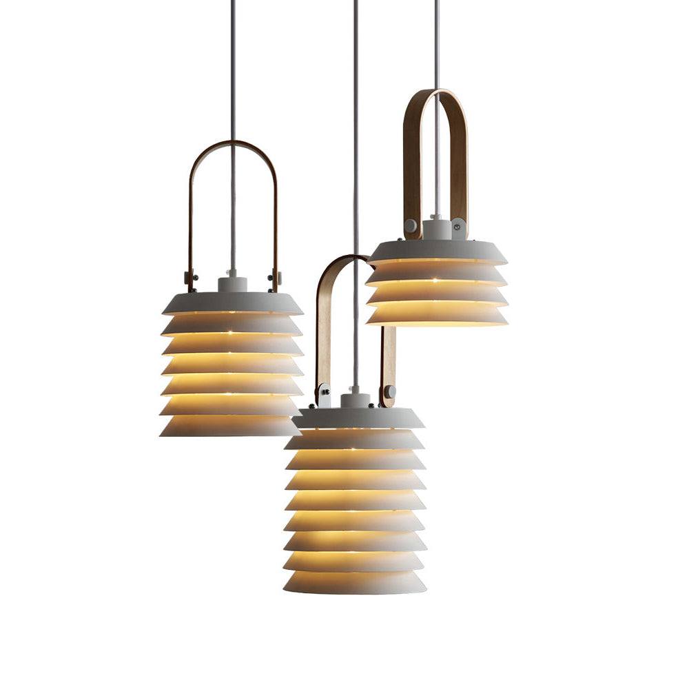 Minimalist Lantern Pendant Lamp - Honeycomb Tiered Metal Disc Light