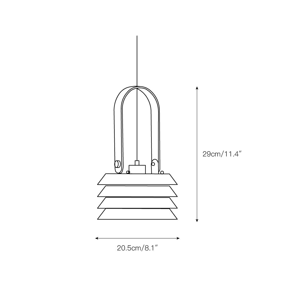 Minimalist Lantern Pendant Lamp - Honeycomb Tiered Metal Disc Light
