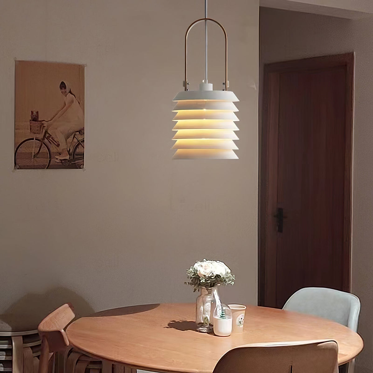 Minimalist Lantern Pendant Lamp - Honeycomb Tiered Metal Disc Light