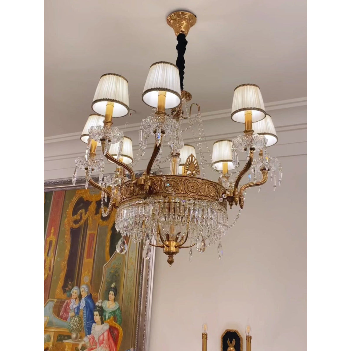 Minka Aston Chandelier - Polished Brass & Prismatic Crystal Candle Pendant