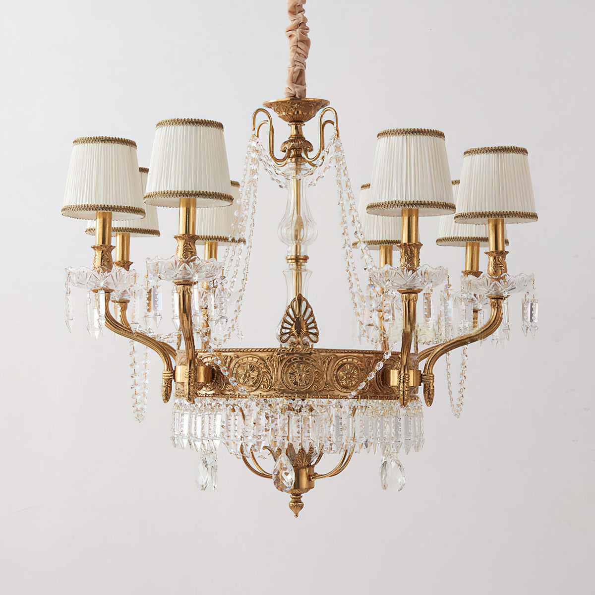 Minka Aston Chandelier - Polished Brass & Prismatic Crystal Candle Pendant