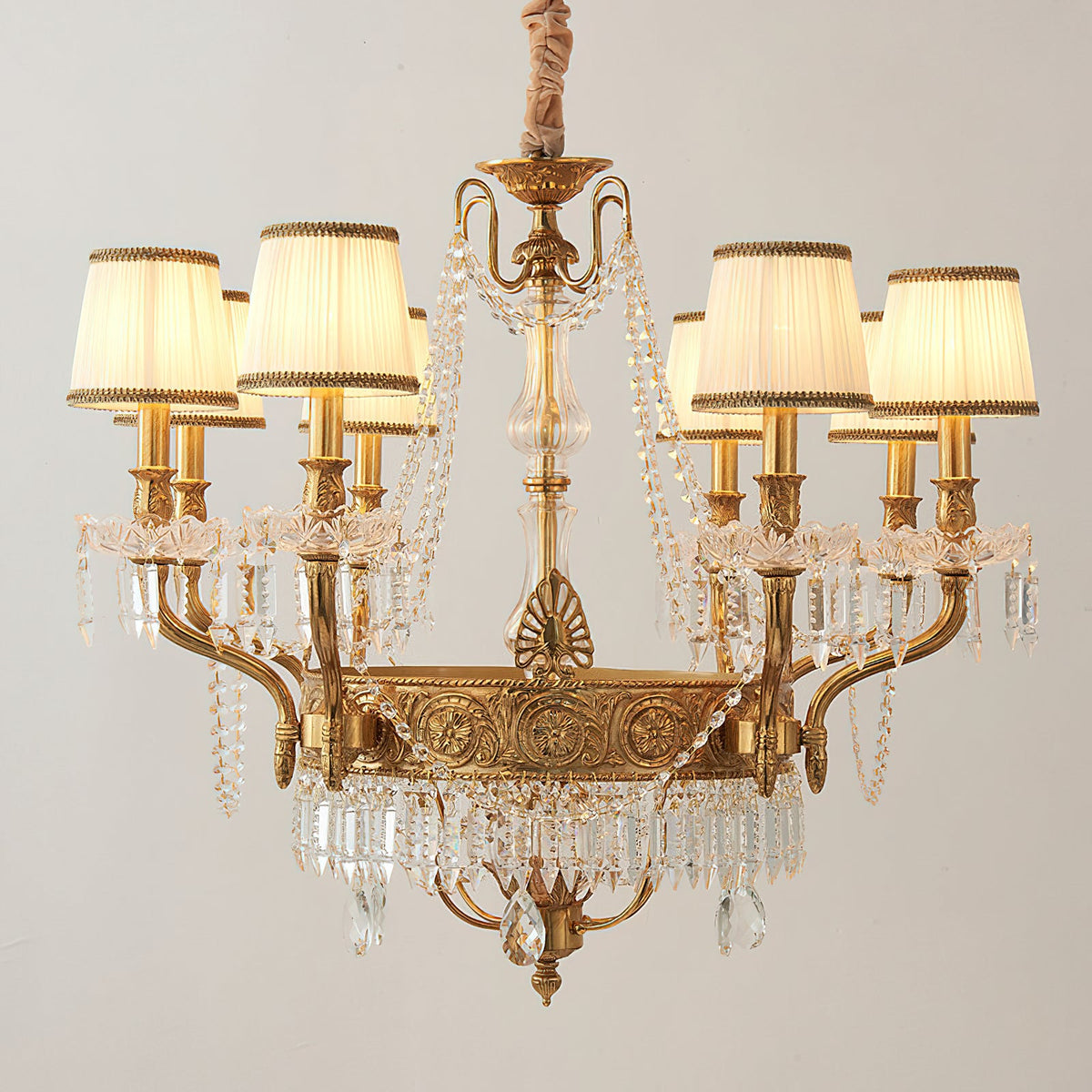 Minka Aston Chandelier - Polished Brass & Prismatic Crystal Candle Pendant