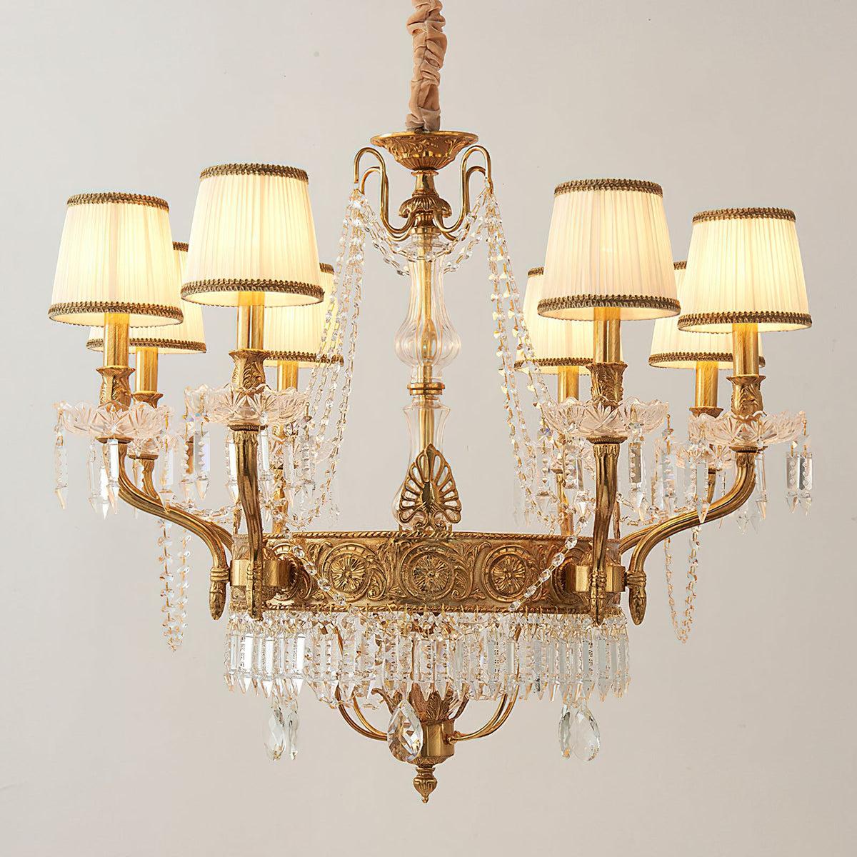 Minka Aston Chandelier - Polished Brass & Prismatic Crystal Candle Pendant