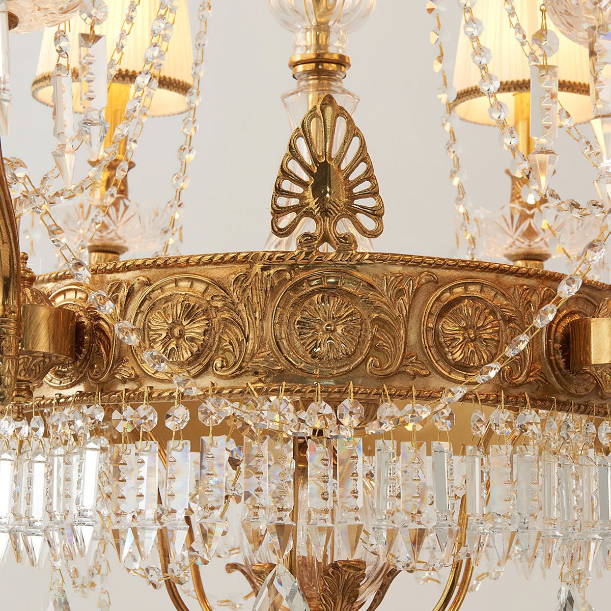 Minka Aston Chandelier - Polished Brass & Prismatic Crystal Candle Pendant