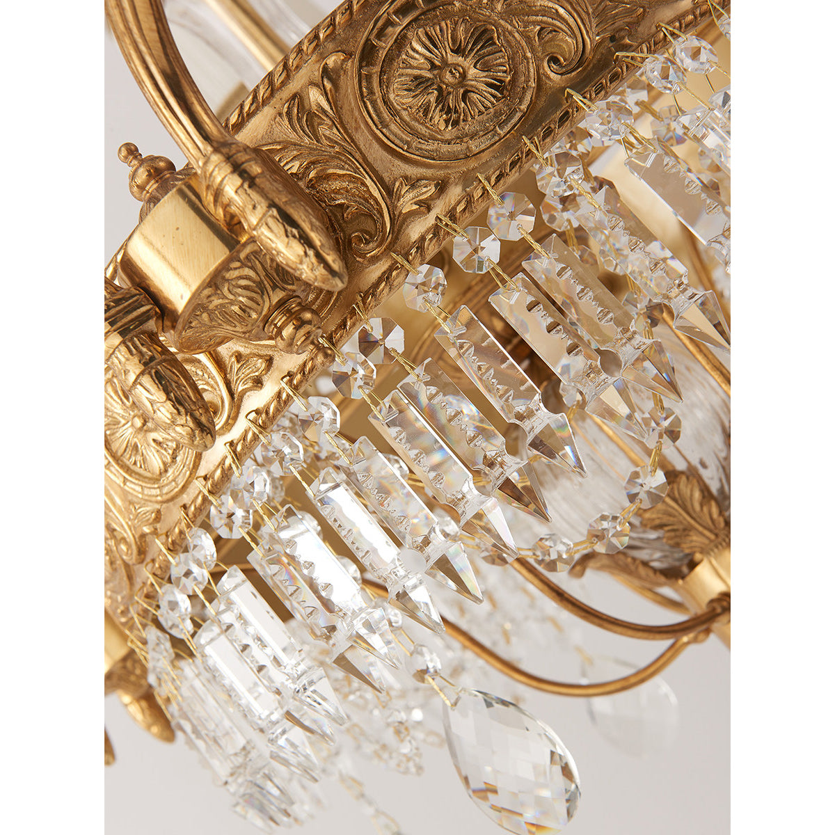 Minka Aston Chandelier - Polished Brass & Prismatic Crystal Candle Pendant
