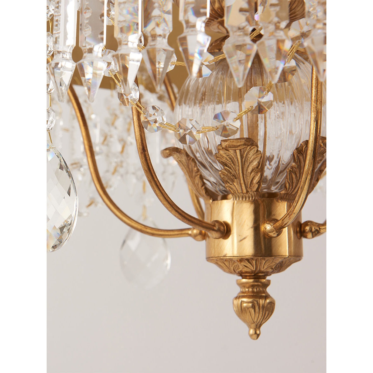 Minka Aston Chandelier - Polished Brass & Prismatic Crystal Candle Pendant