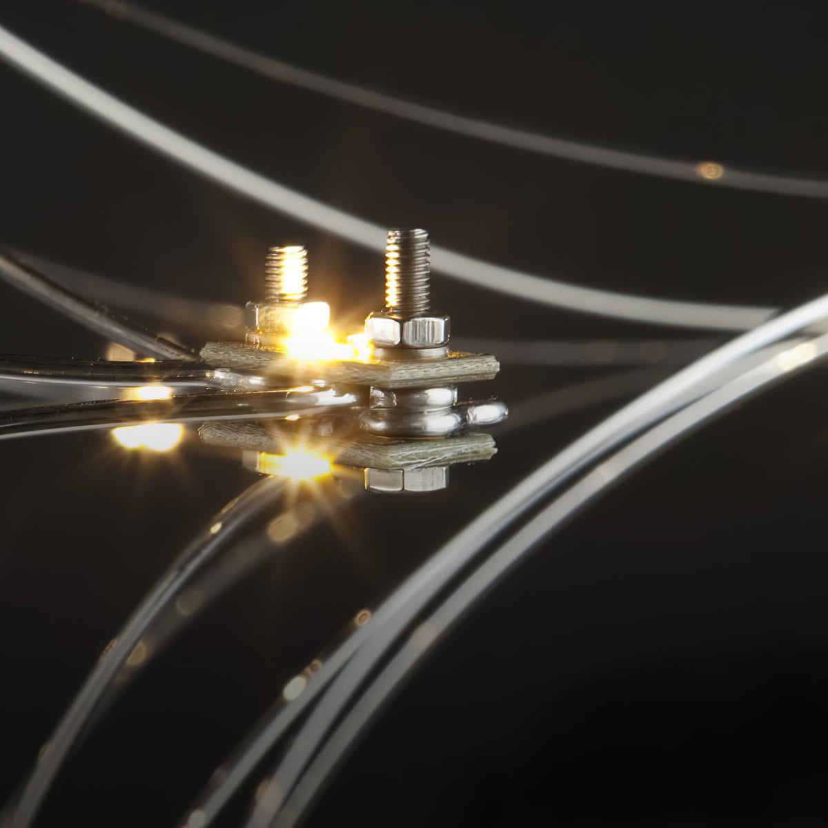 Mira Chandelier - Sparkling Crystal Light Net & Stainless Steel LED Pendant