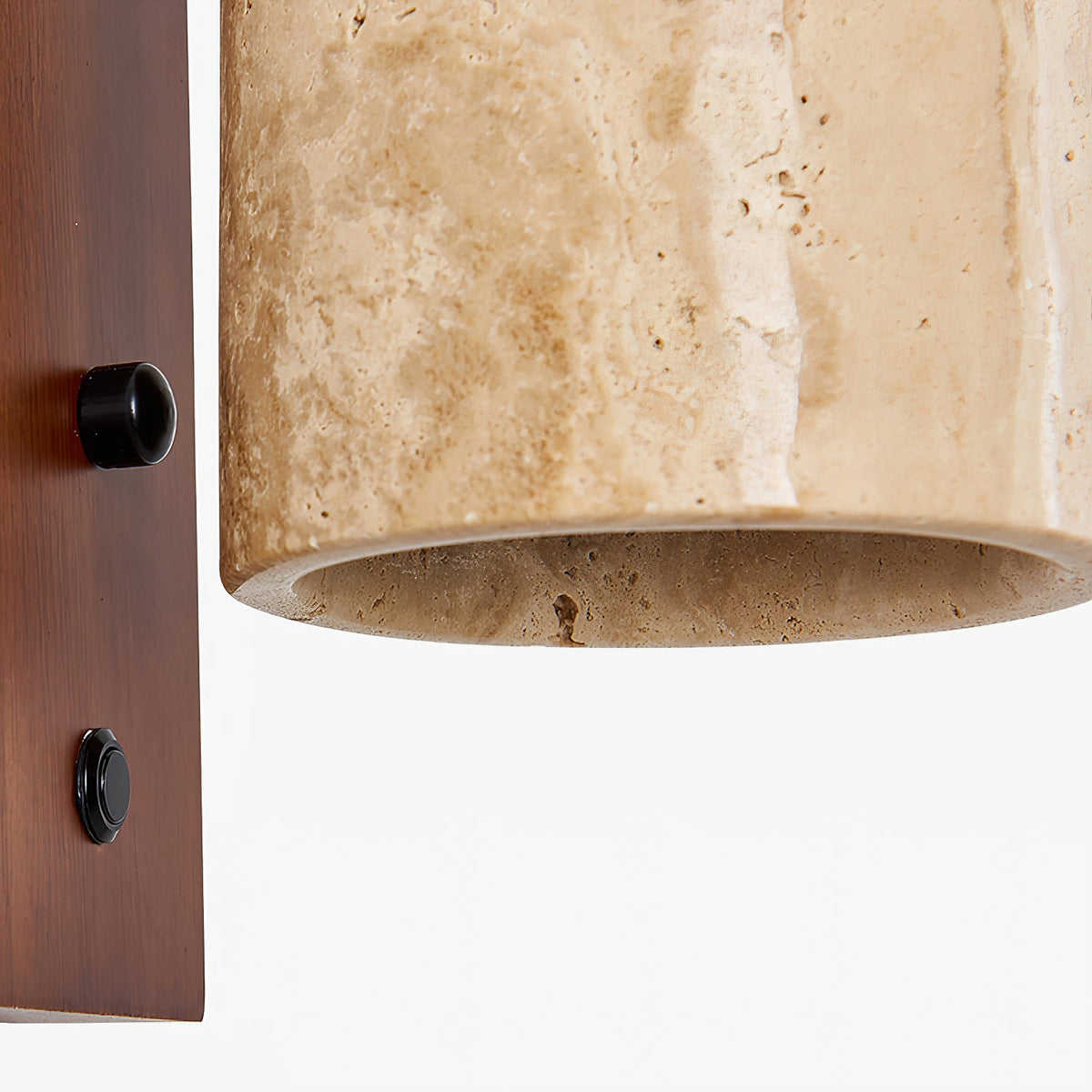 Mirabelle Wall Lamp - Natural Travertine Shade & Solid Wood Sconce