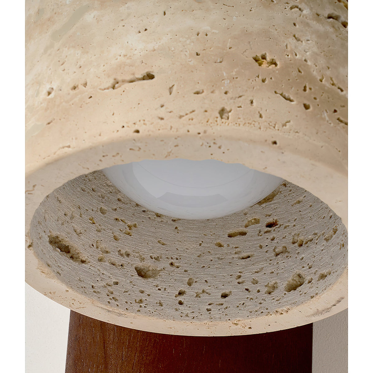 Mirabelle Wall Lamp - Natural Travertine Shade & Solid Wood Sconce