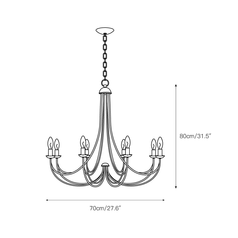Mirren Chandelier - Imperial Bronze & Brass Candelabra Chandelier