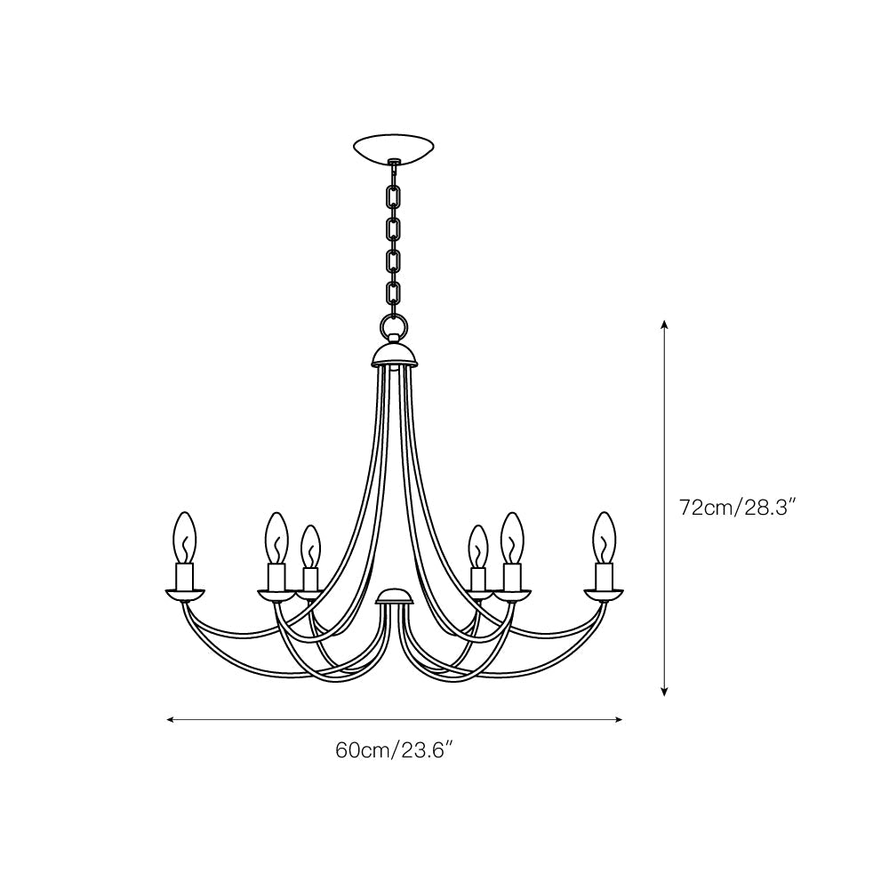 Mirren Chandelier - Imperial Bronze & Brass Candelabra Chandelier