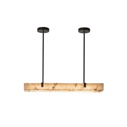 Mission Alabaster Chandelier - Linear Solid Brass & Spanish Alabaster LED Pendant