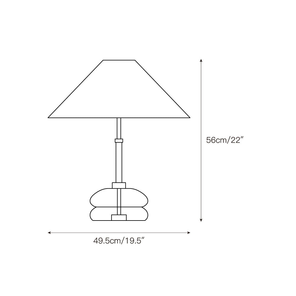 Mission Marble Table Lamp - Pebble Marble Base & Rattan Shade Accent Light