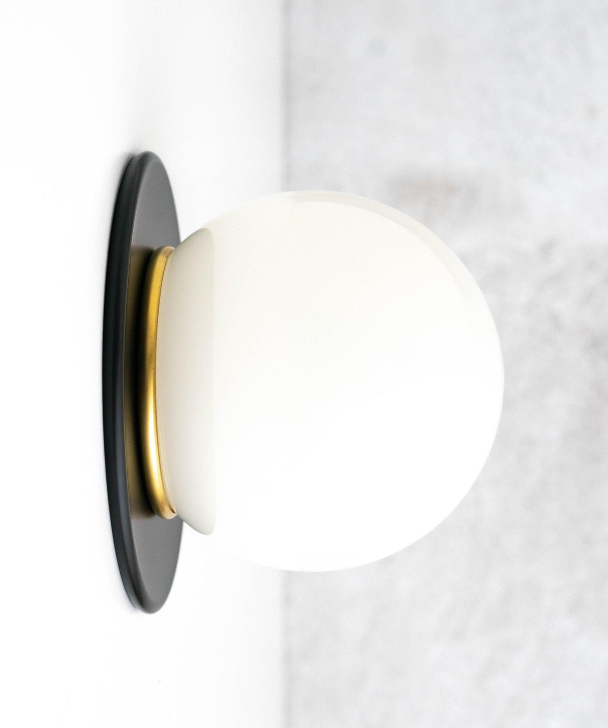 Mitchel Wall Lamp - Minimalist Opal Glass Globe & Brass Sconce
