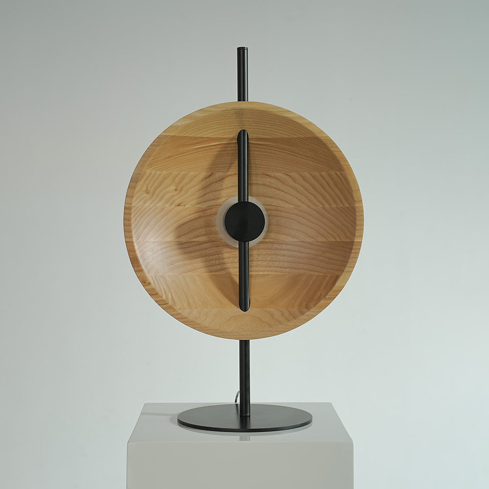 Mito Table Lamp - Minimalist Sculptural Wood & Iron LED Desk Light