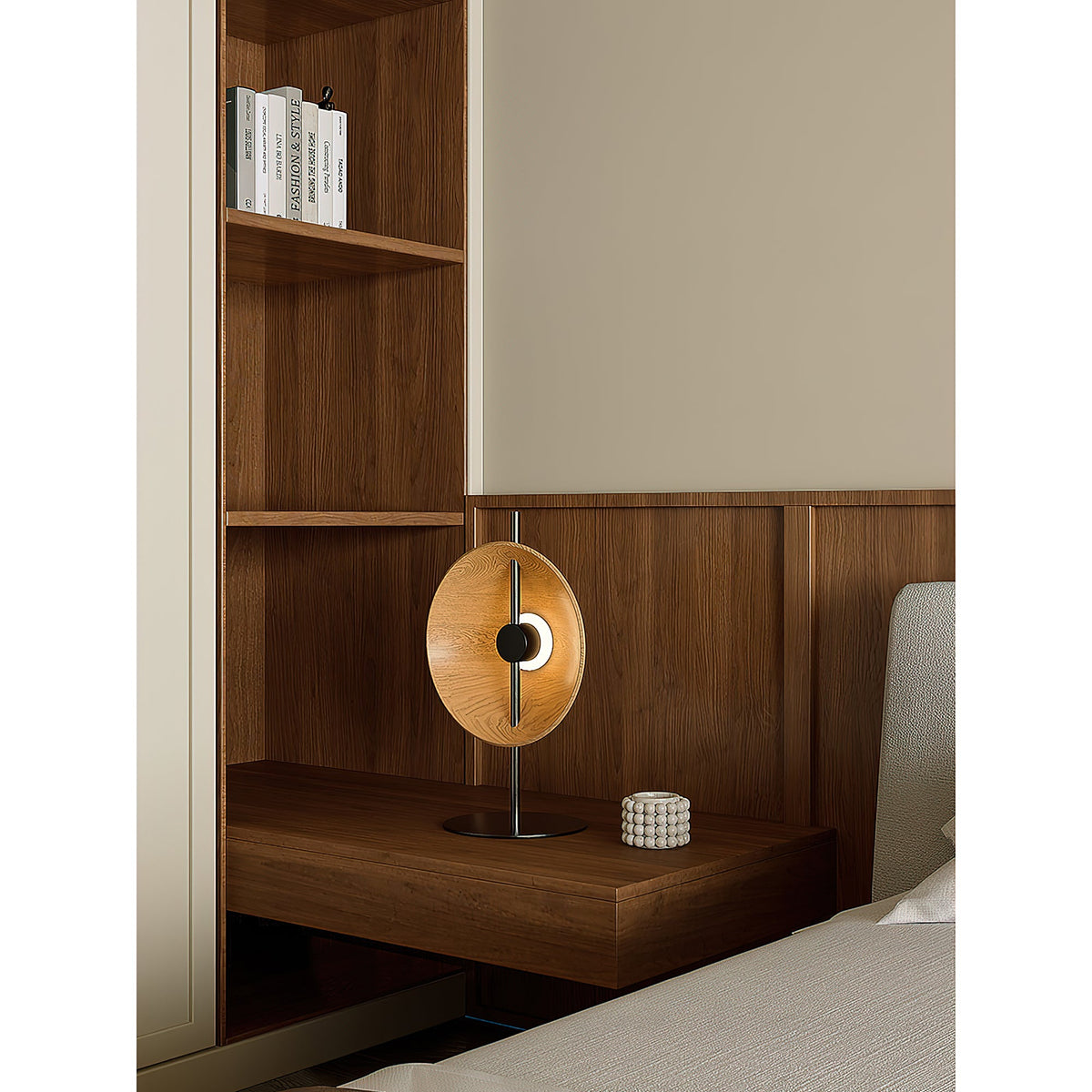 Mito Table Lamp - Minimalist Sculptural Wood & Iron LED Desk Light
