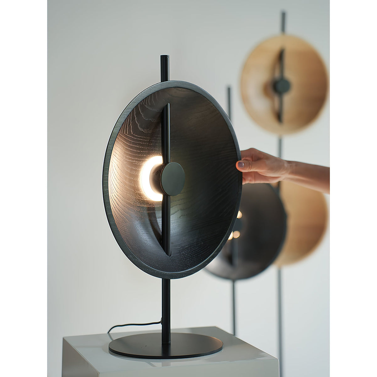 Mito Table Lamp - Minimalist Sculptural Wood & Iron LED Desk Light