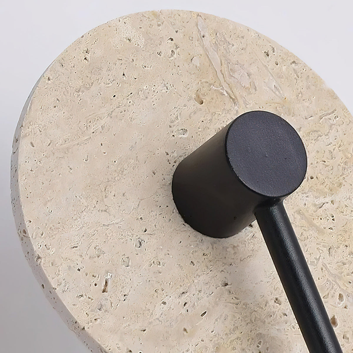 Mito Travertine Wall Lamp - Sculptural Limestone & Metal Integrated LED Sconce