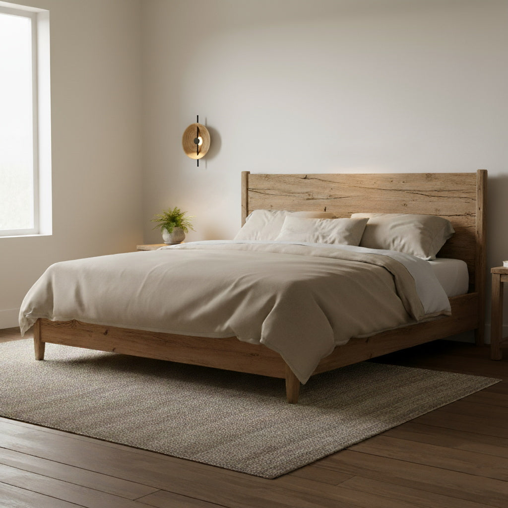Mito Wall Lamp - Minimalist Sculptural Wood Shade & Iron LED Sconce