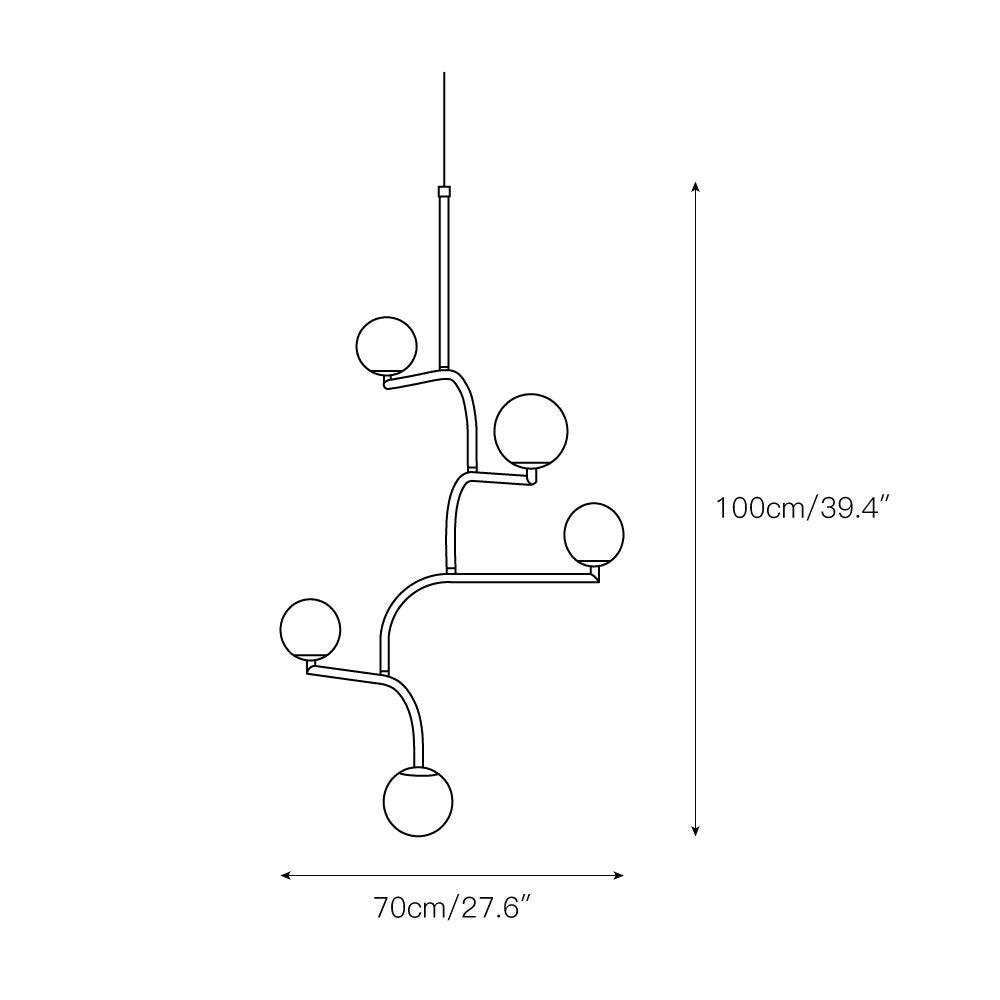Mobil Chandelier - New York Inspired Rotating Mobile & Opal Glass Pendant