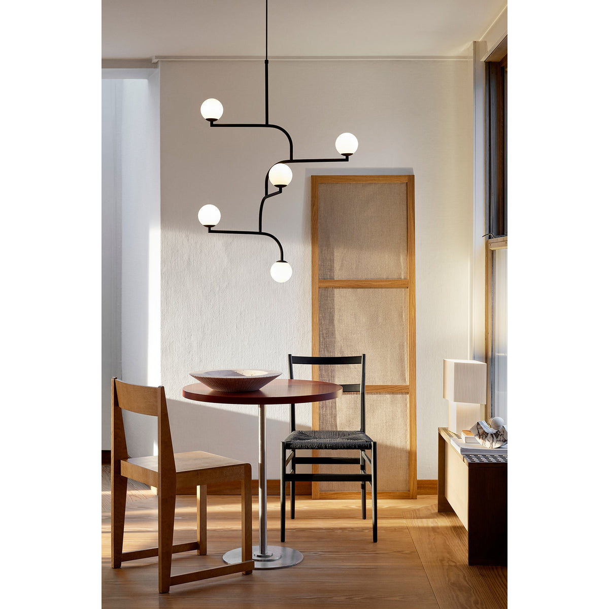Mobil Chandelier - New York Inspired Rotating Mobile & Opal Glass Pendant