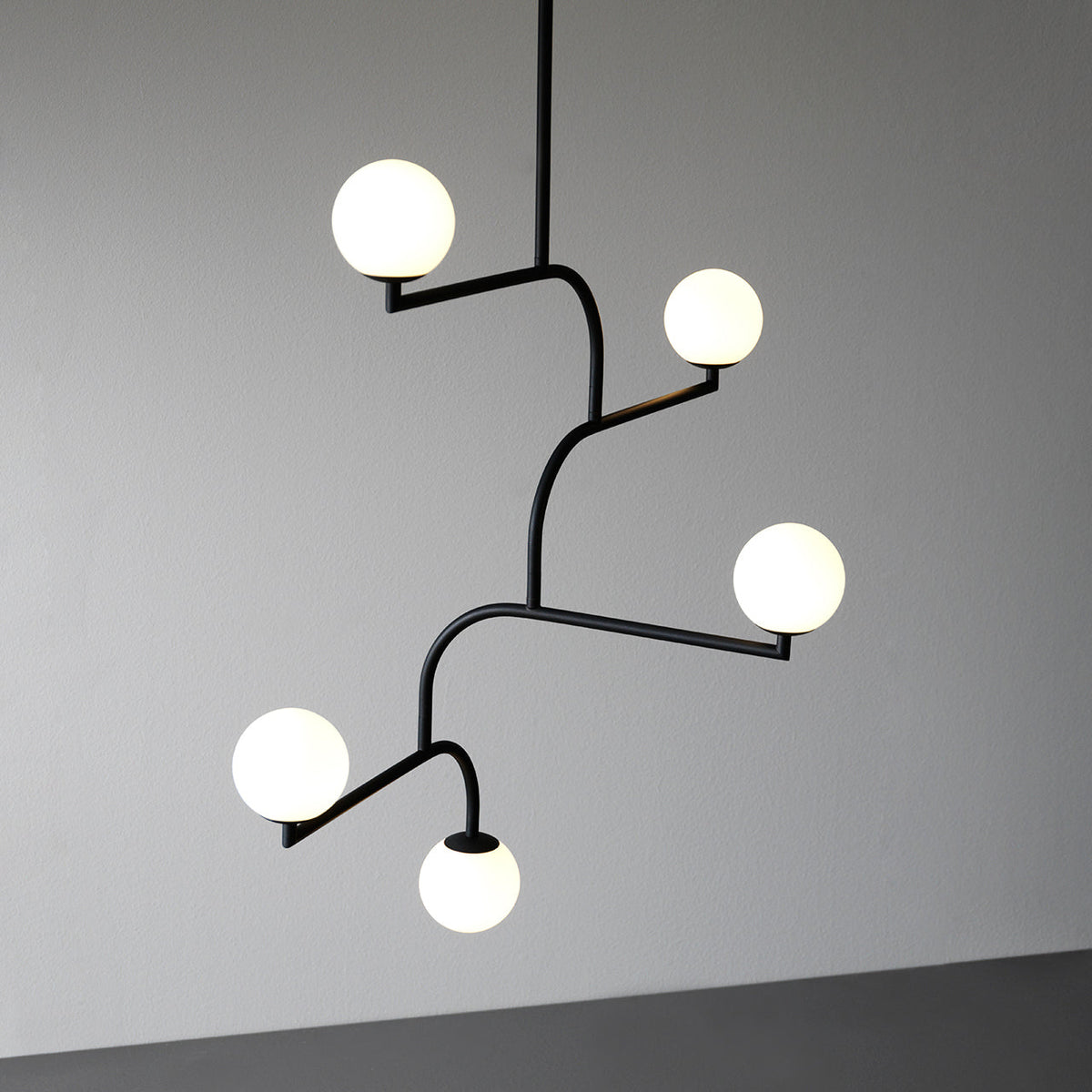 Mobil Chandelier - New York Inspired Rotating Mobile & Opal Glass Pendant