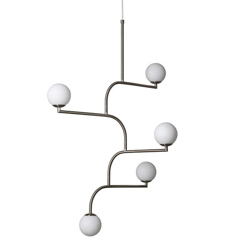 Mobil Chandelier - New York Inspired Rotating Mobile & Opal Glass Pendant
