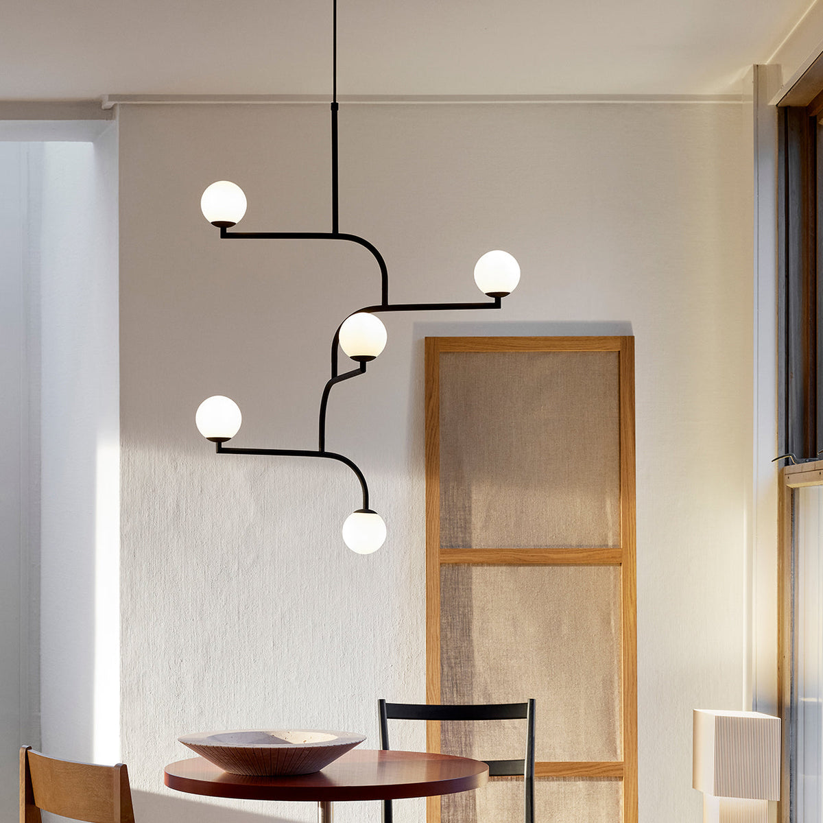 Mobil Chandelier - New York Inspired Rotating Mobile & Opal Glass Pendant
