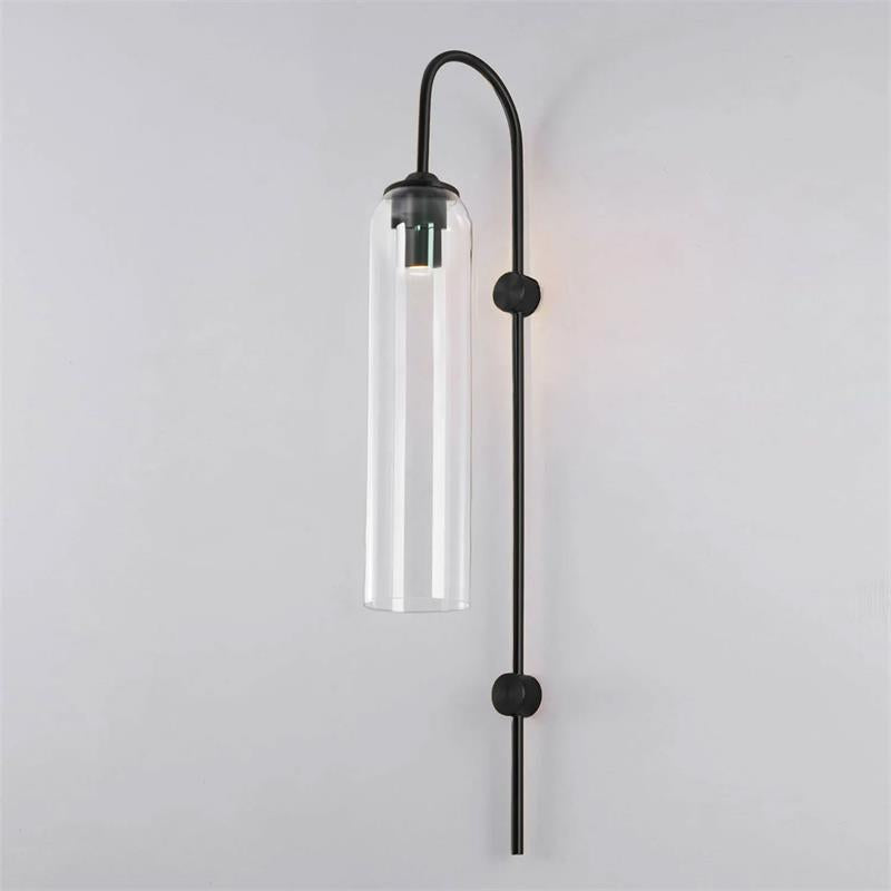 Modern Glass Vertical Wall Lamp - Mouth-Blown Cylindrical Sconce