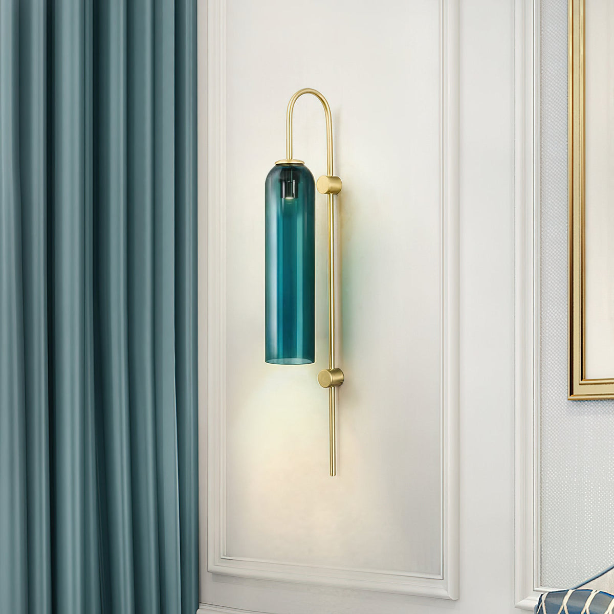 Modern Glass Vertical Wall Lamp - Mouth-Blown Cylindrical Sconce