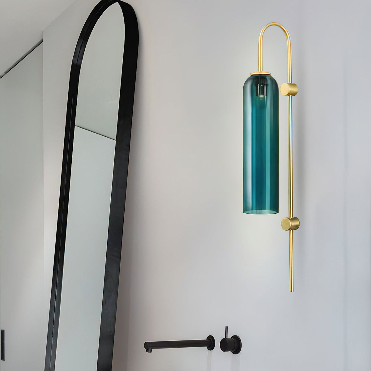 Modern Glass Vertical Wall Lamp - Mouth-Blown Cylindrical Sconce