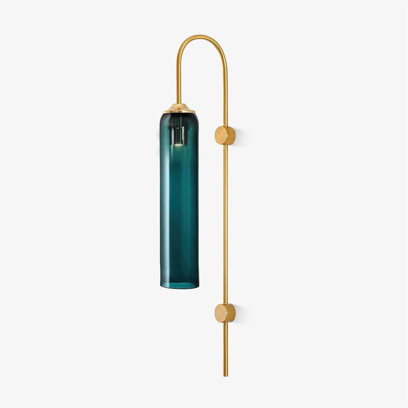 Modern Glass Vertical Wall Lamp - Mouth-Blown Cylindrical Sconce