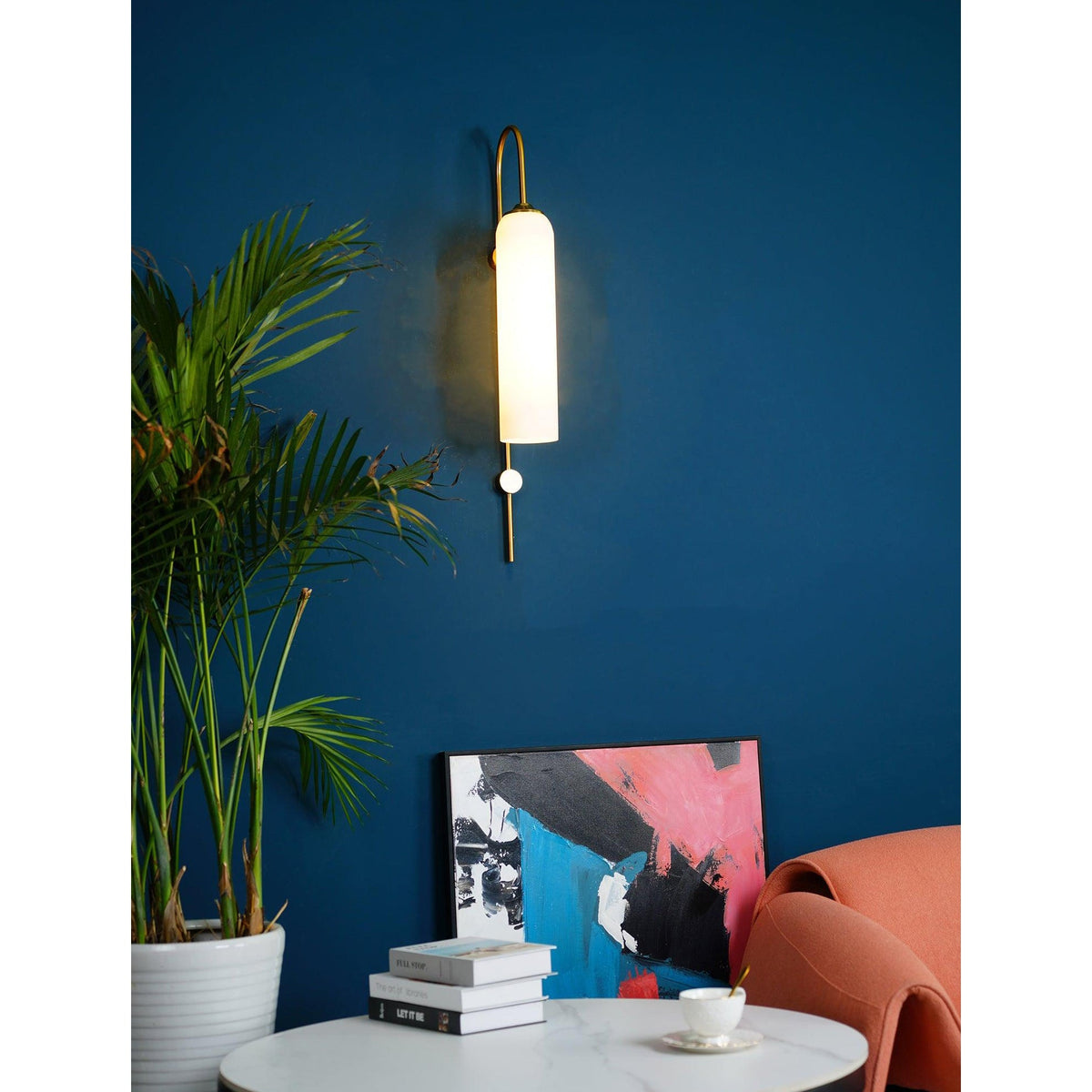 Modern Glass Vertical Wall Lamp - Mouth-Blown Cylindrical Sconce