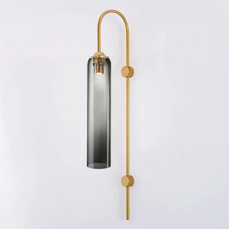 Modern Glass Vertical Wall Lamp - Mouth-Blown Cylindrical Sconce