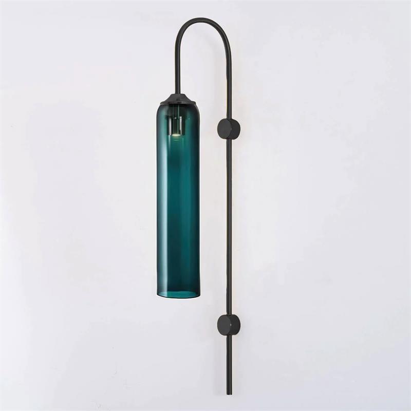 Modern Glass Vertical Wall Lamp - Mouth-Blown Cylindrical Sconce
