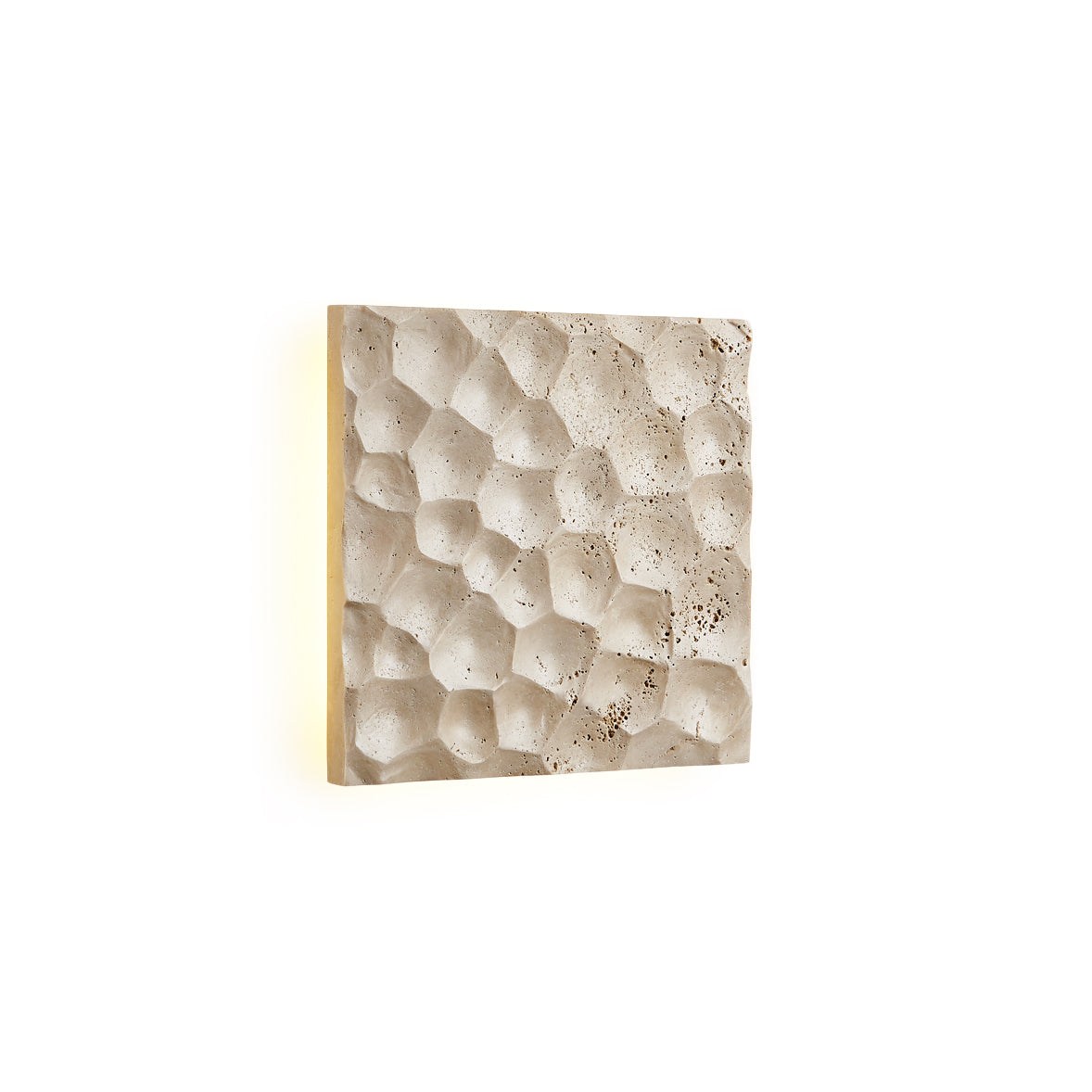 Modular Panel Travertine Sconce - Square Natural Limestone & Integrated LED Wall Light