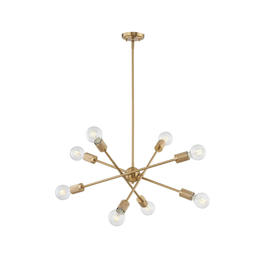 Module Chandelier - Mid-Century Burnished Brass 8-Light Industrial Pendant