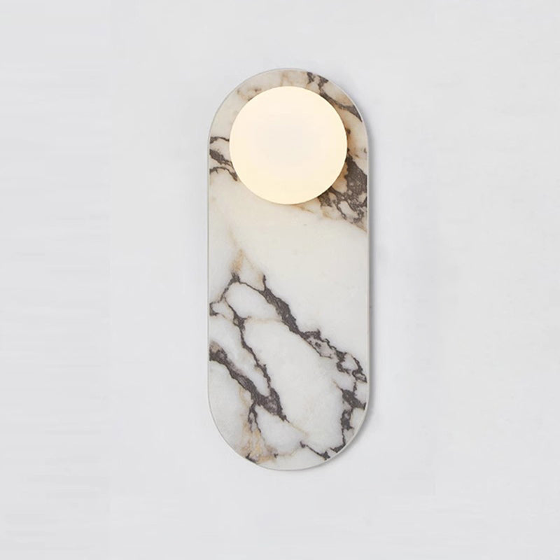 Modulo Marble Wall Lamp - Italian Bulgari Marble & Opaline Glass Sconce