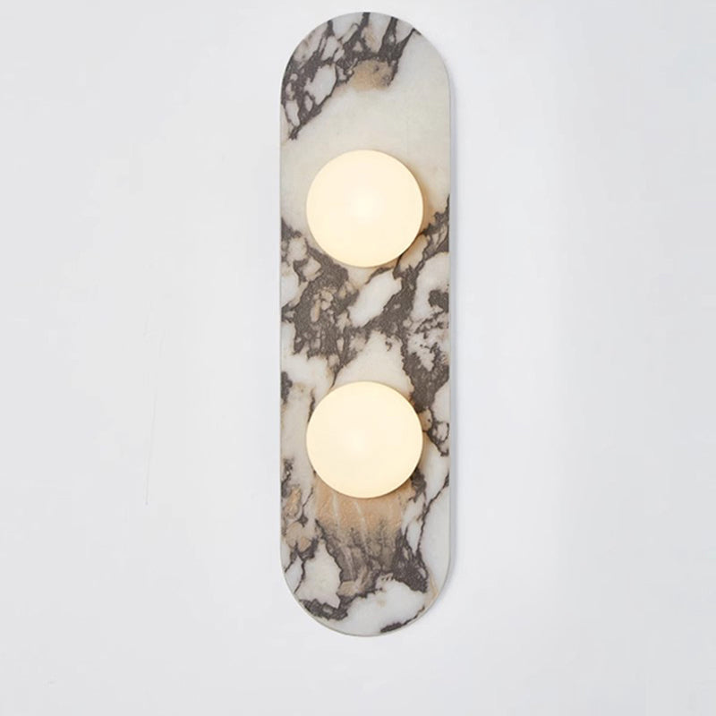 Modulo Marble Wall Lamp - Italian Bulgari Marble & Opaline Glass Sconce