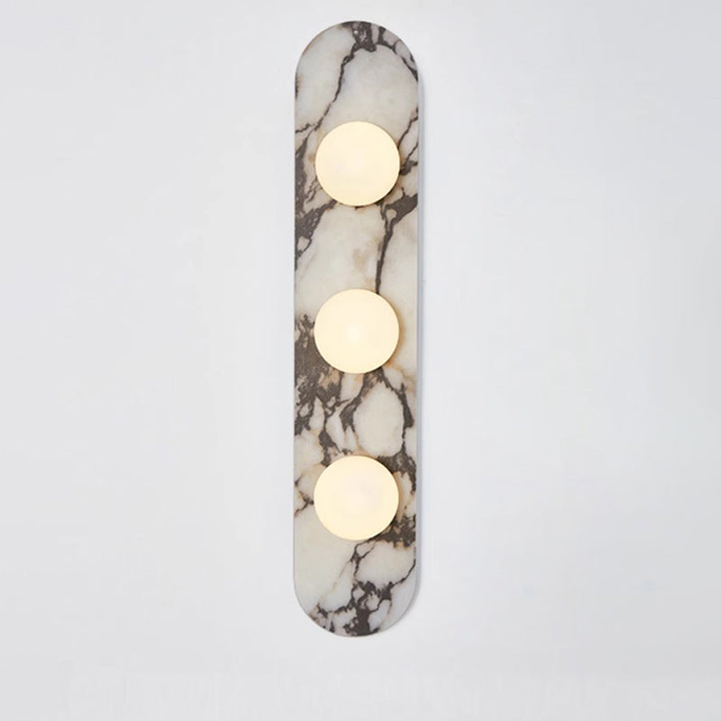 Modulo Marble Wall Lamp - Italian Bulgari Marble & Opaline Glass Sconce