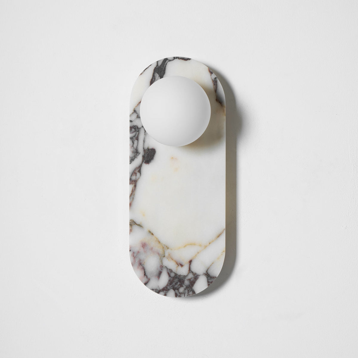 Modulo Marble Wall Lamp - Italian Bulgari Marble & Opaline Glass Sconce