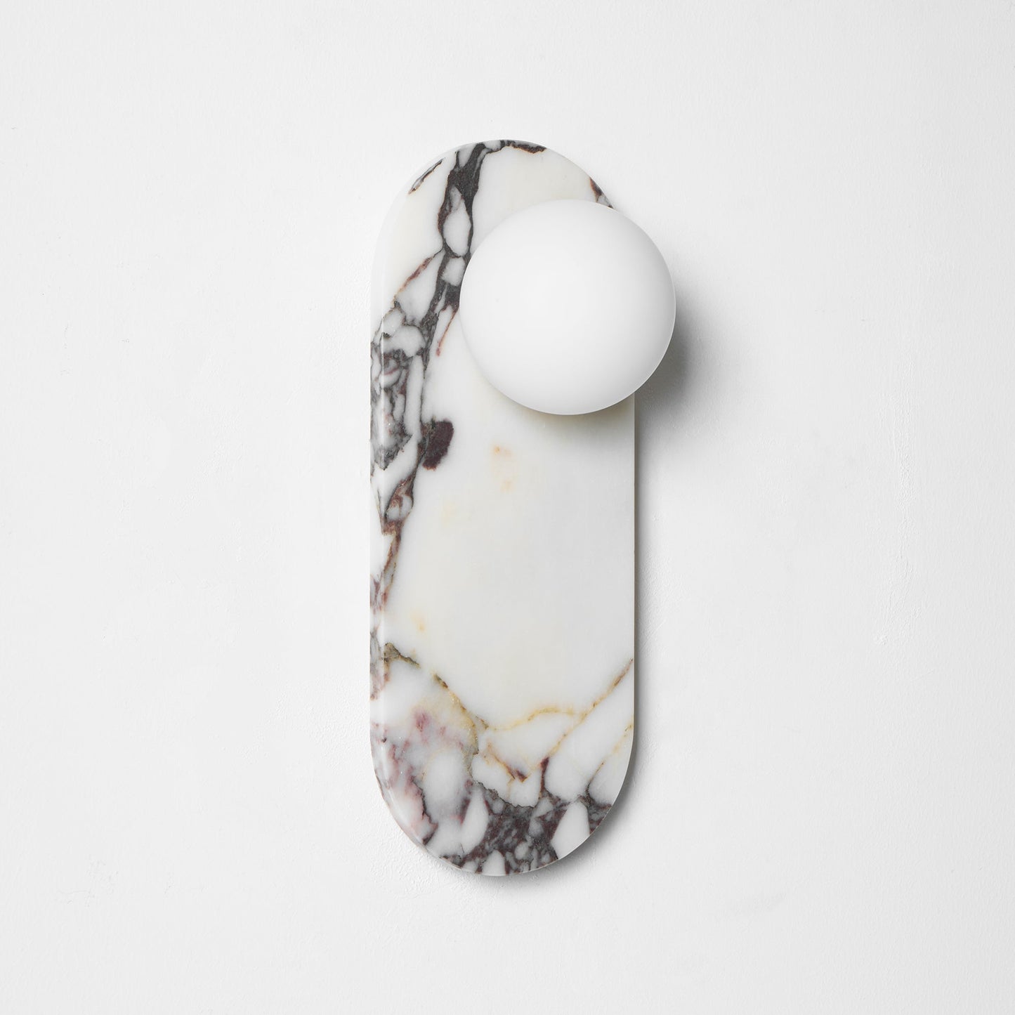 Modulo Marble Wall Lamp - Italian Bulgari Marble & Opaline Glass Sconce