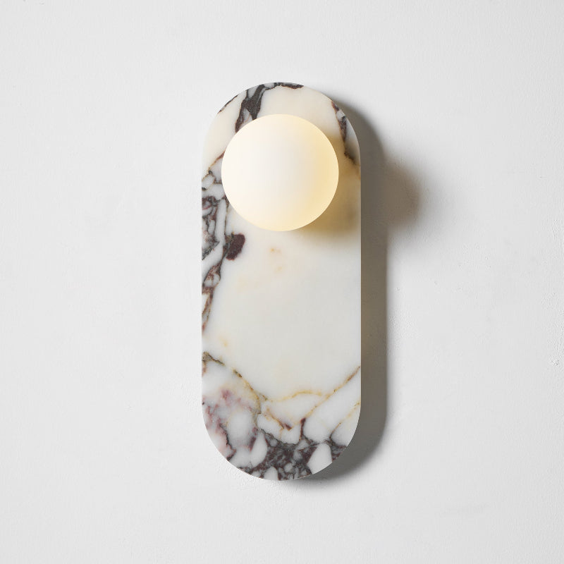 Modulo Marble Wall Lamp - Italian Bulgari Marble & Opaline Glass Sconce