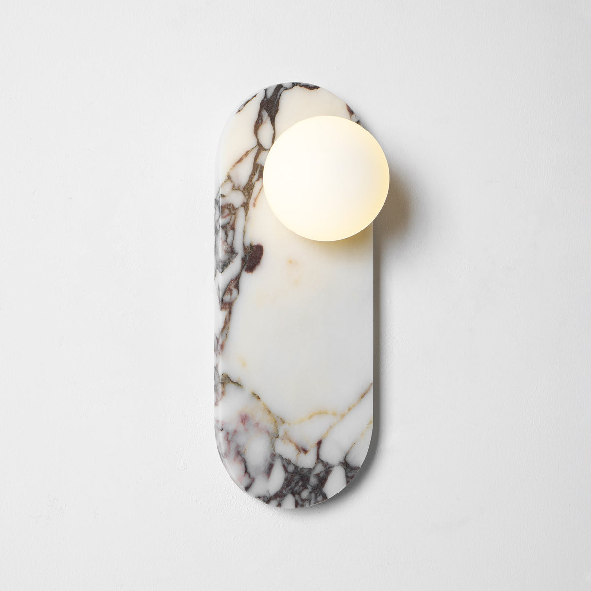 Modulo Marble Wall Lamp - Italian Bulgari Marble & Opaline Glass Sconce
